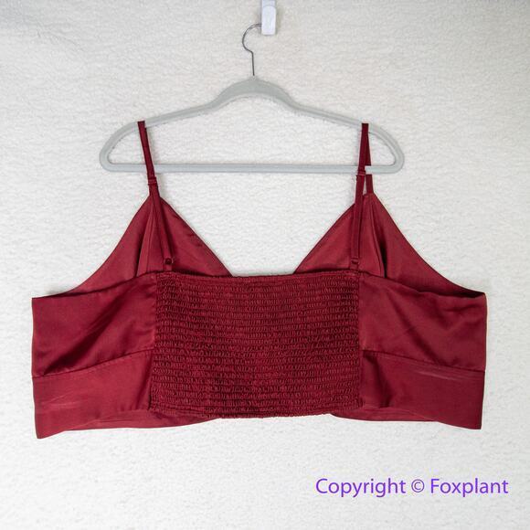 New! Eloquii  red satin bralette top, women plus size 28 - Picture 6 of 10